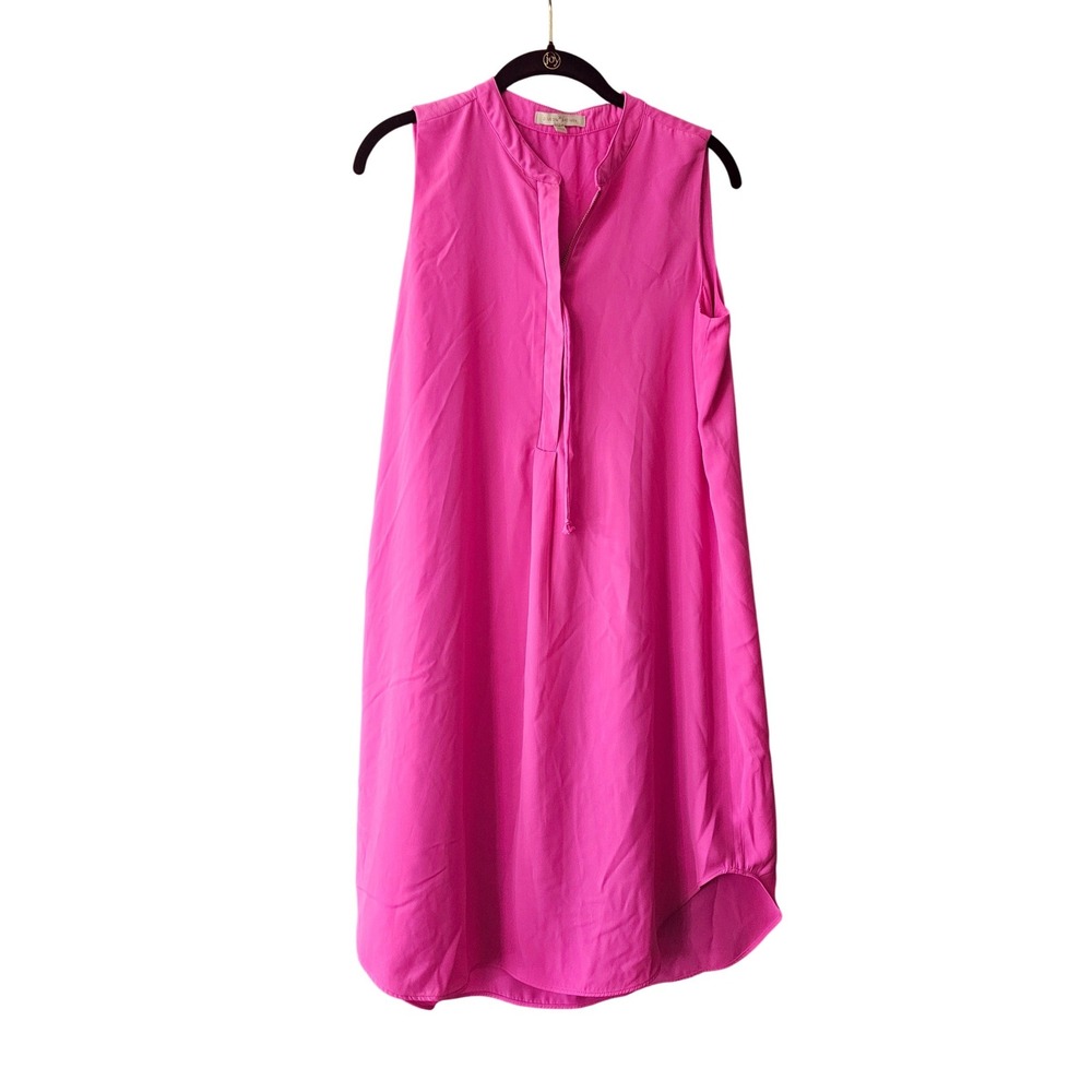 Gibson Latimer Pink Shift Dress Womens Small Sleeveless Zip Neck‎ Casual